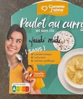 Mängden socker i Poulet au curry et son riz - Comme j’aime
