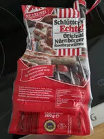 Mängden socker i Schluetter'sEchte! Original Nürnberger Rostbratwuerste