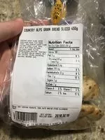 Mängden socker i Country alps grain bread sliced