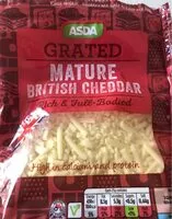 Mängden socker i Grated mature british cheddar