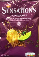 Mängden socker i Poppadoms - lime & coriander chutney