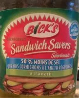 Mängden socker i Cornichons à l’aneth - 50% moins de sel