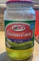 Mängden socker i Cornichons à l’aneth à l’ail