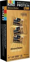 Mängden socker i Breakfast protein bars almond butter packs of bars