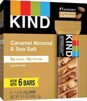 Mängden socker i Caramel almond & sea salt bars- oz/