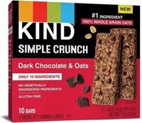 Mängden socker i Dark Chocolate & Oats Simple Crunch