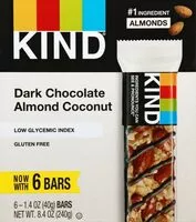 Mängden socker i Dark Chocolate Almond Coconut Bars