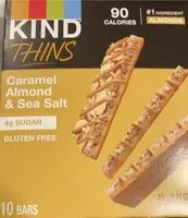 Mängden socker i Kind Thins Caramel almond sea salt
