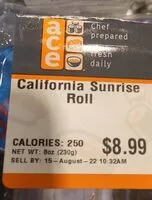 Mängden socker i California Sunrise Roll