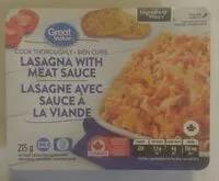 Mängden socker i Lasagna with Meat Sauce