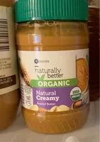 Mängden socker i Organic creamy peanut butter