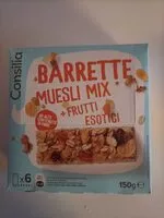 Mängden socker i Barrette muesli mix +frutti esotici