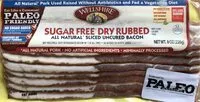 Mängden socker i Sugar free dy rubbed uncured bacon