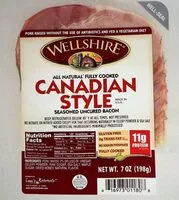 Mängden socker i Canadian Style Seasoned Uncured Bacon