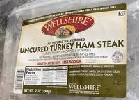 Mängden socker i Uncured turkey ham steak