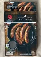 Mängden socker i 4 saucisses de toulouse entièrement cuites