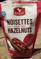 Mängden socker i Basse raw hazelnuts whole unsalted shelled resealable