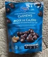 Mängden socker i Milk Chocolate Covered Cashews