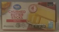 Mängden socker i Salted Churned Butter Sticks