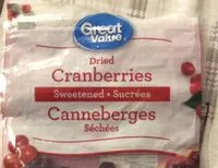 Mängden socker i Canneberges séchées