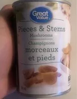 Mängden socker i Champignons morceaux et pieds