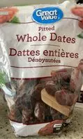 Mängden socker i Pitted whole dates