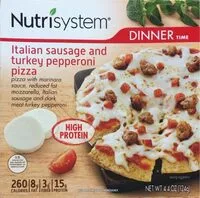 Mängden socker i Nutrisystem Italian sausage and turkey pepperoni pizza