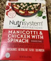 Mängden socker i Manicotti & chicken with spinach