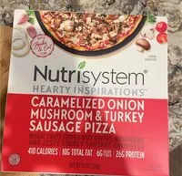 Mängden socker i Carmelized onion, mushroom, turkey sausage pizza