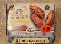Mängden socker i Brioche Pasquier - Chocolate & Custard Croissant (Freezer to Oven), 4-Count, 10.4oz (295g)
