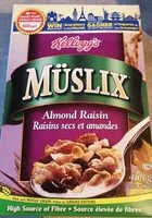 Mängden socker i Muslix raisins secs et amandes