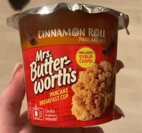 Mängden socker i Mrs butter worth's cinnamon roll pancake mix breakfast cup