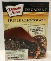 Mängden socker i Duncan hines, decadent cake mix, triple chocolate