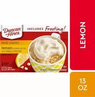 Mängden socker i Mug cakes lemon flavored cake mix with vanilla frosting