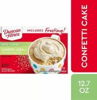 Mängden socker i Mug cakes confetti cake mix with vanilla frosting