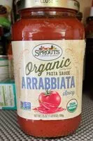 Mängden socker i Organic arabbiata pasta sauce