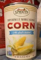 Mängden socker i Supersweet whole kernel corn