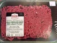 Mängden socker i Lean ground beef 93% lean 7% fat
