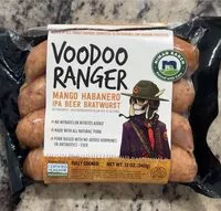 Mängden socker i Voodoo Ranger Mango Habanero IPA Beer Bratwurst