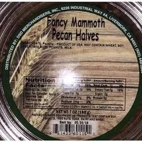 Mängden socker i Dsd merchandisers, fancy mammoth pecan halves