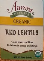 Mängden socker i organic red lentils