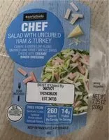 Mängden socker i Cheff salad w/ uncured Ham & Turkey