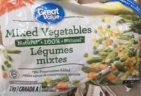 Mängden socker i Mixed vegetables