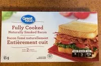 Mängden socker i Bacon fumé naturellement entièrement cuit