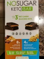 Mängden socker i Ketobar - chocolate peanut butter & chocolate chip cookie dough