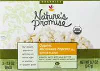 Mängden socker i Nature's promise organic microwave popcorn bags butter flavor