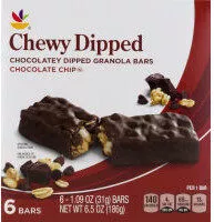 Mängden socker i Ahold chewy chocolatey dipped granola bars chocolate chips
