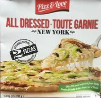 Mängden socker i Pizza toute garnie, Style New Yok