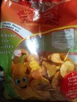 Mängden socker i Chips de plantains piment et ail