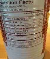 Mängden socker i Sirop d'érable